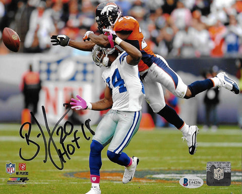 Brian Dawkins Autographed Denver Broncos 8x10 Photo W/ HOF 18 Beckett Witnessed