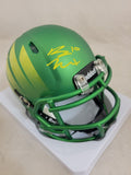 BO NIX SIGNED OREGON DUCKS ALTERNATE SPEED MINI HELMET BECKETT QR