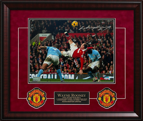 Wayne Rooney Signed Autographed Photo Custom Framed to 20x24 Icons