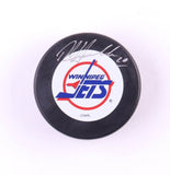 Dale Hawerchuk Signed Winnipeg Jets Logo Hockey Puck (PSA COA) All Star Center