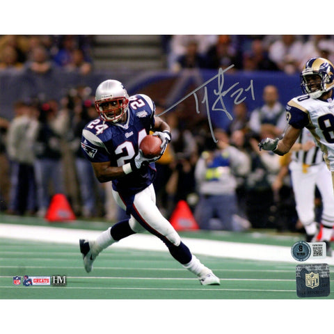 Ty Law Autographed/Signed New England Patriots 8x10 Photo Beckett 48113