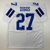 Autographed/Signed Trevon Diggs #27 Dallas White Football Jersey JSA COA