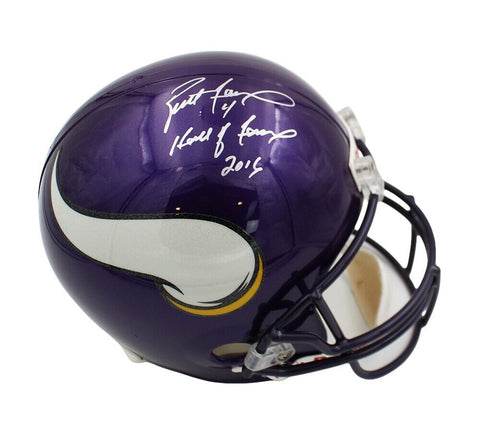 Brett Favre Signed Minnesota Vikings Full Size NFL Helmet with "HOF 2016" - LE