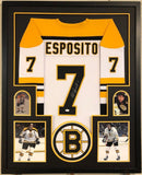 FRAMED BOSTON BRUINS PHIL ESPOSITO AUTOGRAPHED SIGNED JERSEY JSA COA