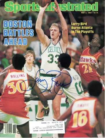 Larry Bird Signed Boston Celtics Sports Illustrated 5/2/83 Beckett Witnessed