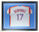 Keith Hernandez Signed New York Mets 35" x 43" Custom Framed Jersey (JSA COA)