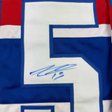 Autographed/Signed Alex Newhook Montreal Red Hockey Jersey JSA COA