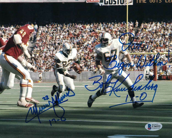 Mercury Morris & Bob Kuchenberg Signed Miami Dolphins 8x10 Photo BAS 29833