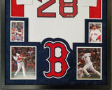 FRAMED SUEDE JD MARTINEZ AUTOGRAPHED SIGNED BOSTON RED SOX JERSEY FANATICS HOLO