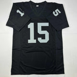 Autographed/Signed Michael Crabtree Oakland Las Vegas Black Jersey JSA COA