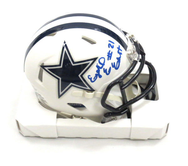 Ezekiel Elliott Autographed Dallas Cowboys Flat Matte White Mini Helmet Beckett