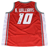 KENDALL WILLIAMS SIGNED NEW MEXICO LOBOS #10 RED BASKETBALL JERSEY COA