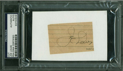 Joe Louis Boxing Authentic Signed 1.75x2.75 Cut Autograph PSA/DNA Slabbed