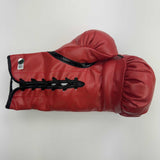 Autographed/Signed Oscar De La Hoya Red Everlast Boxing Glove Beckett BAS COA