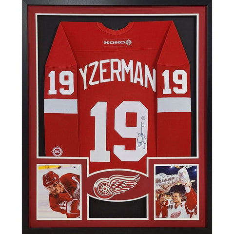 Steve Yzerman Autographed Signed Framed Detroit Red Wings Jersey