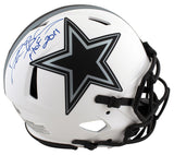 Cowboys Deion Sanders "HOF" Signed Lunar F/S Speed Proline Helmet W/ Case BAS W