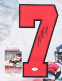 Michael Vick Signed Atlanta Falcons White Photo Jersey (JSA COA) 4xPro Bowl QB