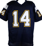 Dan Fouts Autographed Dark Blue Pro Style Jersey- Beckett W Hologram *Black