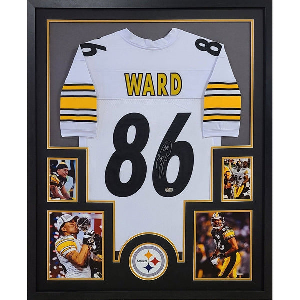 Hines Ward Autographed Signed Framed White Pittsburgh Steelers Jersey JSA