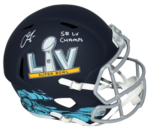 CHRIS GODWIN SIGNED TAMPA BAY BUCCANEERS SUPER BOWL LV HELMET W/ SB LV CHAMPS