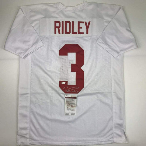 Autographed/Signed Calvin Ridley Alabama White College Football Jersey JSA COA