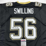 Autographed/Signed Pat Swilling New Orleans Black Football Jersey JSA COA