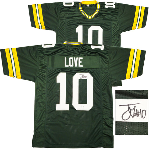 GREEN BAY PACKERS JORDAN LOVE AUTOGRAPHED GREEN JERSEY BECKETT WITNESS 232817