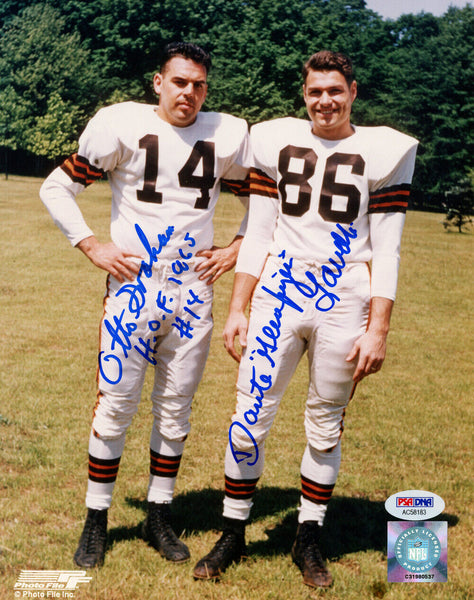 Otto Graham & Dante Lavelli Signed Cleveland Browns 8x10 Photo PSA 48299