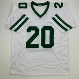 Autographed/Signed Breece Hall New York White Football Jersey JSA COA