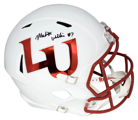 MALIK WILLIS AUTOGRAPHED LIBERTY FLAMES WHITE FULL SIZE SPEED HELMET BECKETT