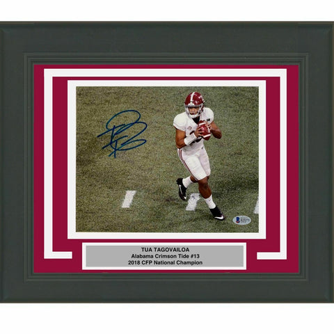 FRAMED Autographed/Signed TUA TAGOVAILOA Alabama 8x10 Photo Beckett COA #2