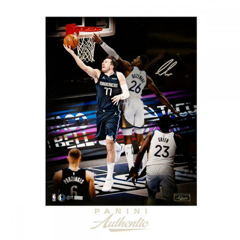 LUKA DONCIC Autographed Mavericks "Reverse" 16" x 20" Photograph PANINI LE 177