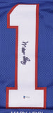 Marv Levy Signed Bills Career Highlight Stat Jersey (Beckett) Buffalo Head Coach