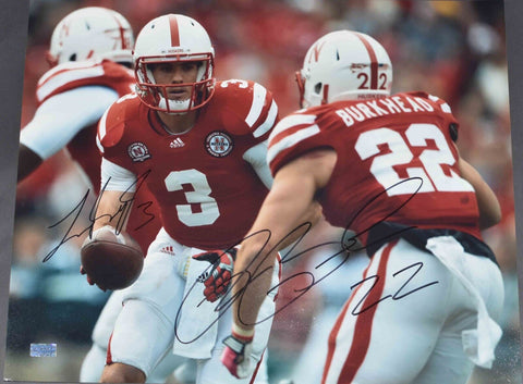 REX BURKHEAD & TAYLOR MARTINEZ SIGNED NEBRASKA CORNHUSKERS 16x20 PHOTO COA