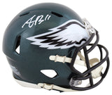 Eagles A.J. Brown Authentic Signed Speed Mini Helmet W/ Case BAS Witnessed