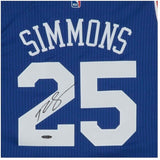 BEN SIMMONS Autographed Philadelphia 76ers Away Blue Jersey UDA