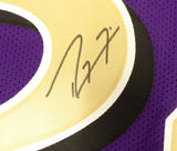 BALTIMORE RAVENS RAY LEWIS AUTOGRAPHED SIGNED PURPLE JERSEY JSA STOCK #193495