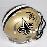 DREW BREES AUTOGRAPHED NEW ORLEANS SAINTS FS AUTHENTIC HELMET W/ SB XLIV BECKETT