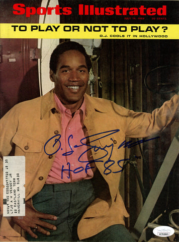 O.J. Simpson Autographed Sports Illustrated Magazine 7/14/1969 HOF JSA 36663