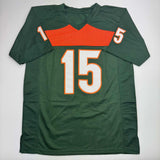 Autographed/Signed Greg Rousseau Miami Green College Football Jersey JSA COA