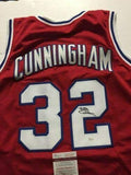 Autographed/Signed Billy Cunningham Philadelphia Red Jersey JSA COA