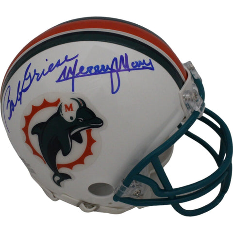 Bob Griese Mercury Morris Signed Miami Dolphins TB VSR4 Mini Helmet JSA 46034