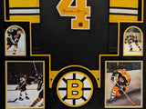 SUEDE FRAMED BOSTON BRUINS BOBBY ORR AUTOGRAPHED SIGNED JERSEY GNR COA