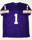 Warren Moon Autographed Purple Pro Style Jersey With HOF- JSA Witnessed Auth