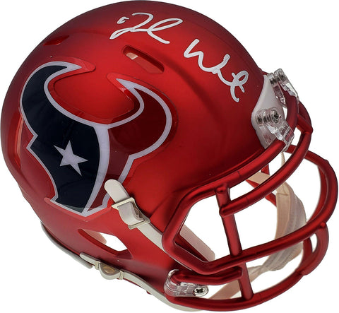 DESHAUN WATSON AUTOGRAPHED HOUSTON TEXANS BLAZE MINI HELMET BECKETT BAS 125279