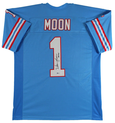 Warren Moon HOF 06 Authentic Signed Light Blue Pro Style Jersey Autographed BAS