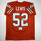 Autographed/Signed Ray Lewis Miami Orange College Jersey Beckett BAS COA