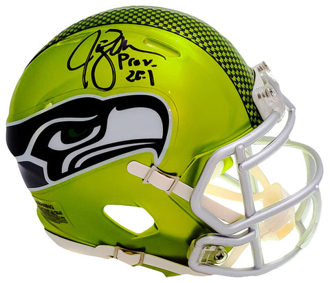 JIM ZORN AUTOGRAPHED SEAHAWKS FLASH GREEN SPEED MINI HELMET MCS HOLO 211074