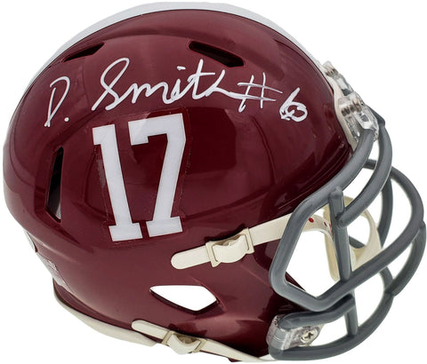 DEVONTA SMITH AUTOGRAPHED ALABAMA CRIMSON TIDE SPEED MINI HELMET BECKETT 189551