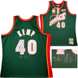 SONICS SHAWN KEMP AUTOGRAPHED GREEN AUTH M & N JERSEY NBA TOP 75 XXL MCS 203428